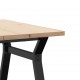 Sonata H Кафе маса Y-образна рамка 80x80x45,5 см бор масив и чугун
