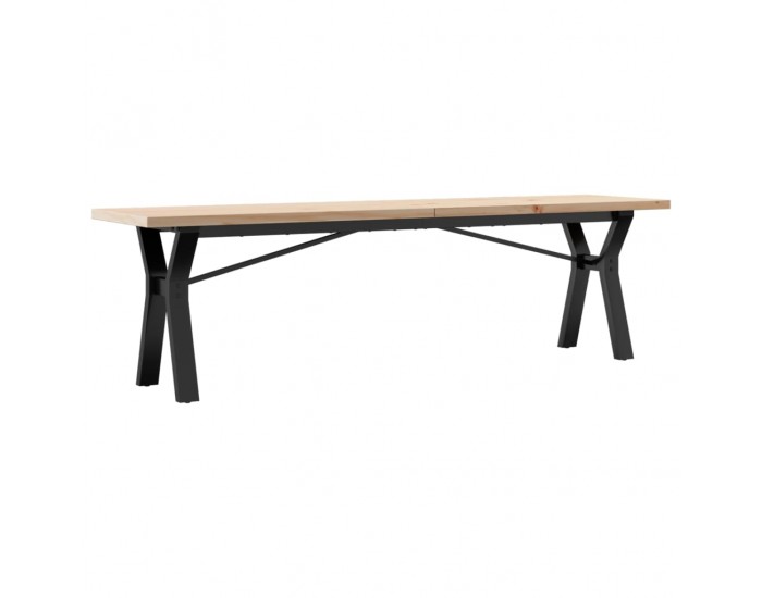 Sonata H Кафе маса Y-образна рамка 160x40x45,5 см бор масив и чугун