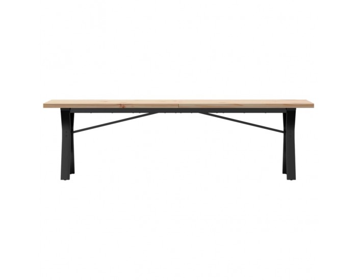 Sonata H Кафе маса Y-образна рамка 160x40x45,5 см бор масив и чугун