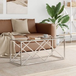 Sonata H Маса за кафе 110x45x45 cм неръждаема стомана и стъкло - Măsuțe de living
