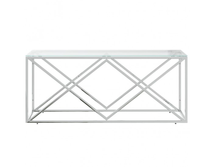 Sonata H Маса за кафе 110x45x45 cм неръждаема стомана и стъкло