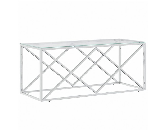 Sonata H Маса за кафе 110x45x45 cм неръждаема стомана и стъкло