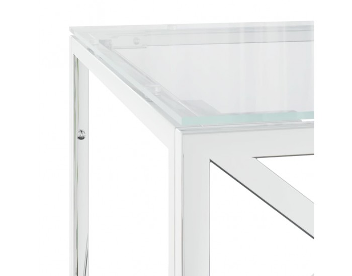 Sonata H Маса за кафе 110x45x45 cм неръждаема стомана и стъкло