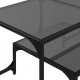 Sonata H Маса за кафе с черен стъклен плот 98,5x50x45 см стомана