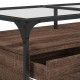 Sonata H Маса за кафе със стъклен плот, кафяв дъб, 98,5x50x45см, стомана