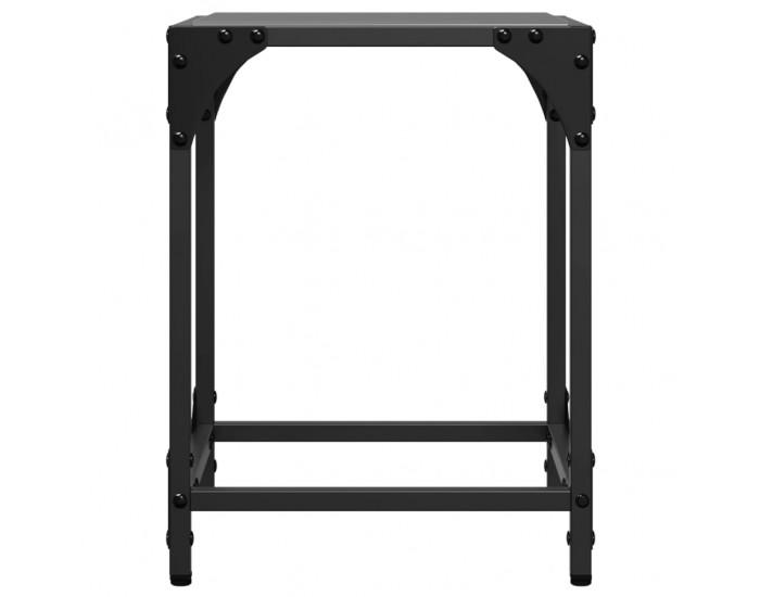 Sonata H Маси за кафе с черен стъклен плот 2 бр 30x30x40 см стомана