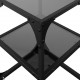 Sonata H Маси за кафе с черен стъклен плот 2 бр 30x30x45 см стомана