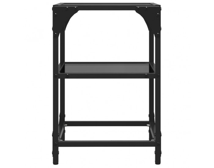 Sonata H Маси за кафе с черен стъклен плот 2 бр 30x30x45 см стомана