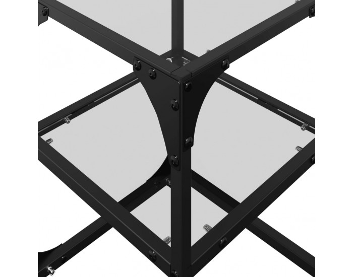 Sonata H Маса за кафе с прозрачен стъклен плот 30x30x45 см стомана