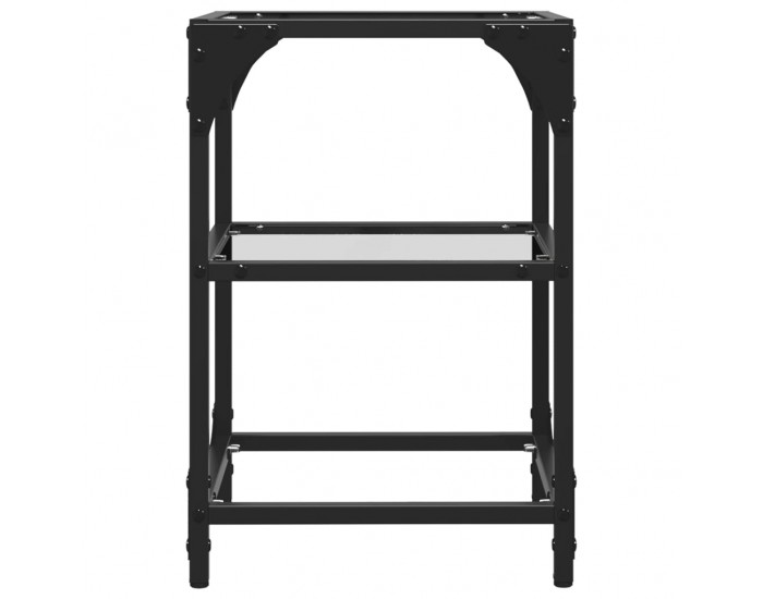 Sonata H Маса за кафе с прозрачен стъклен плот 30x30x45 см стомана