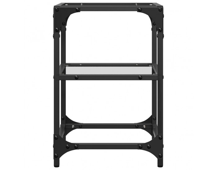 Sonata H Маса за кафе с прозрачен стъклен плот 30x30x45 см стомана