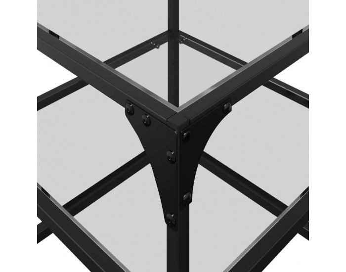 Sonata H Маси за кафе с прозрачен стъклен плот 2 бр 40x40x45 см стомана