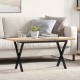 Sonata H Кафе маса X-образна рамка 90x40x45,5 см бор масив и чугун