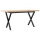 Sonata H Кафе маса X-образна рамка 90x40x45,5 см бор масив и чугун