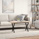 Sonata H Кафе маса X-образна рамка 90x40x45,5 см бор масив и чугун