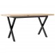 Sonata H Кафе маса X-образна рамка 90x40x45,5 см бор масив и чугун