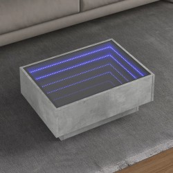 Sonata H Маса за кафе с LED, бетонно сива, 70x50x30 см, инженерно дърво - Măsuțe de living
