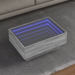 Sonata H Маса за кафе с LED, сив сонома, 70x50x30 см, инженерно дърво - Măsuțe de living