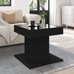 Sonata H Маса за кафе с LED, черна, 50x50x45 см, инженерно дърво - Măsuțe de living