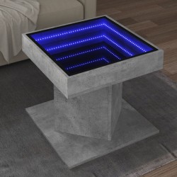 Sonata H Маса за кафе с LED, бетонно сива, 50x50x45 см, инженерно дърво - Măsuțe de living