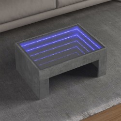 Sonata H Маса за кафе с Infinity LED, бетонно сива, 70x50x30 см - Măsuțe de living