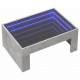 Sonata H Маса за кафе с Infinity LED, бетонно сива, 70x50x30 см