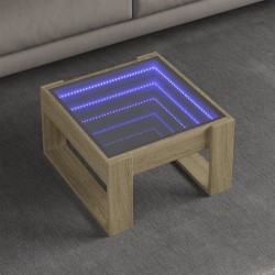 Sonata H Маса за кафе с Infinity LED, сонома дъб, 50x53x30 см - Măsuțe de living