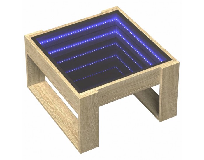Sonata H Маса за кафе с Infinity LED, сонома дъб, 50x53x30 см