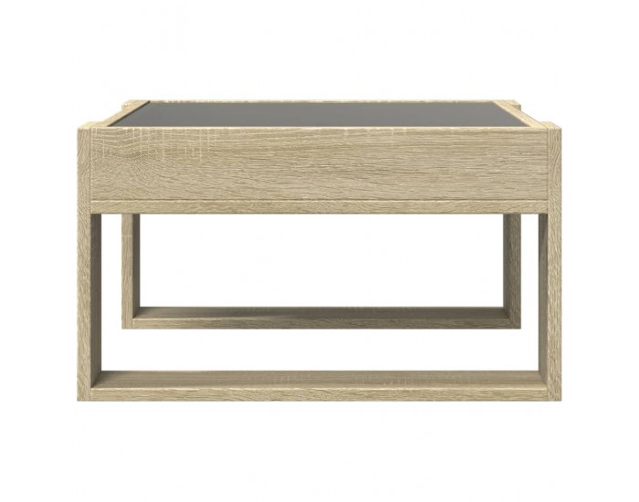 Sonata H Маса за кафе с Infinity LED, сонома дъб, 50x53x30 см