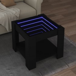 Sonata H Маса за кафе с LED, черна, 53x53x45 см, инженерно дърво - Măsuțe de living