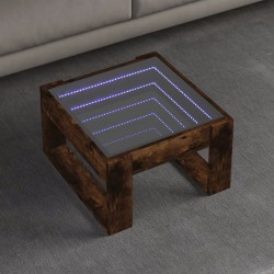 Sonata H Маса за кафе с Infinity LED, опушен дъб, 50x53x30 см - Măsuțe de living