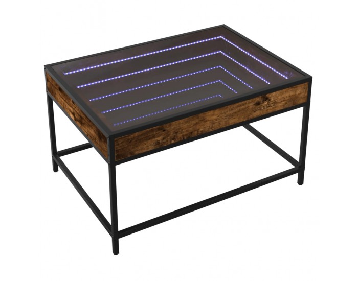 Sonata H Маса за кафе с Infinity LED, опушен дъб, 70x50x41 см