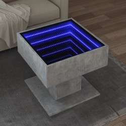 Sonata H Маса за кафе с LED, бетонно сива, 50x50x45 см, инженерно дърво - Măsuțe de living