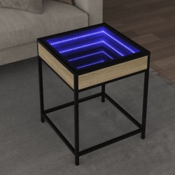 Sonata H Маса за кафе с Infinity LED, сонома дъб, 40x40x51 см - Măsuțe de living