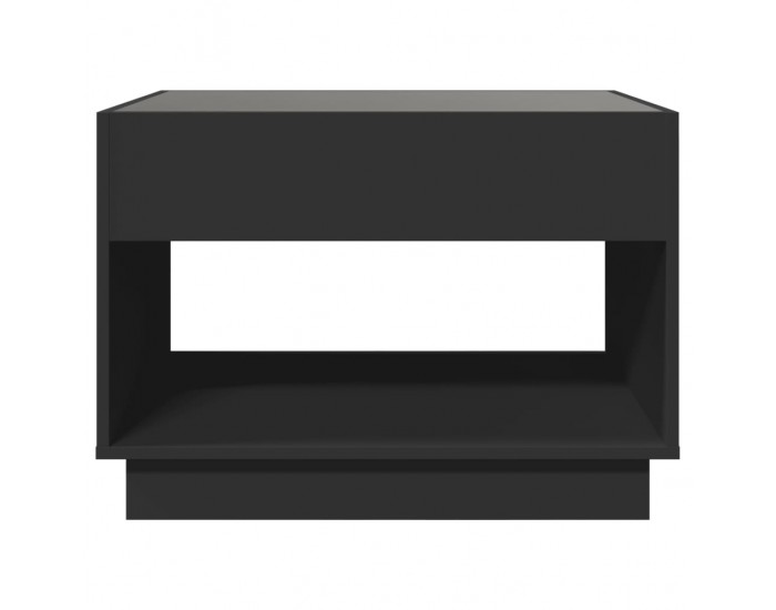 Sonata H Маса за кафе с Infinity LED, черна, 70x50x50 см