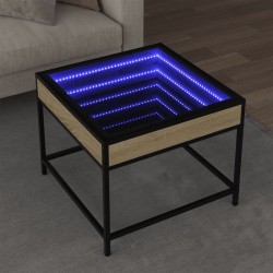 Sonata H Маса за кафе с Infinity LED, сонома дъб, 50x50x41 см - Măsuțe de living