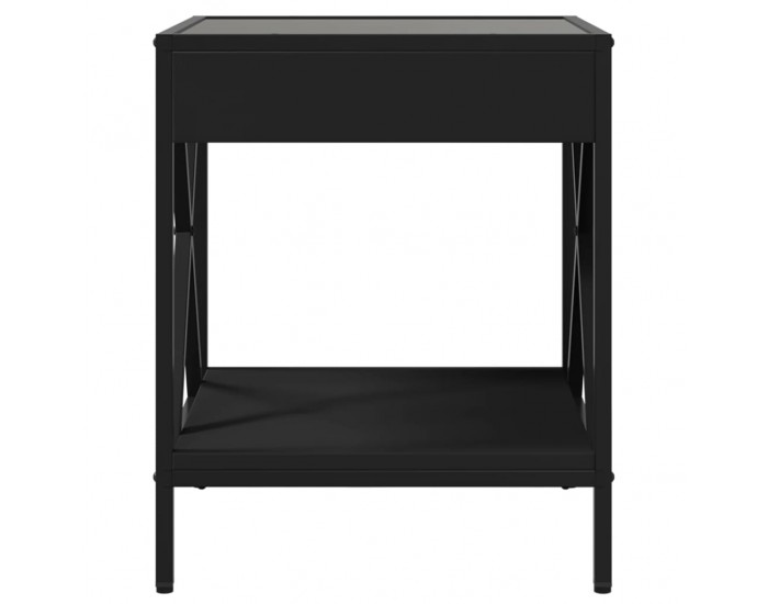 Sonata H Маса за кафе с Infinity LED, черна, 40x40x49 см
