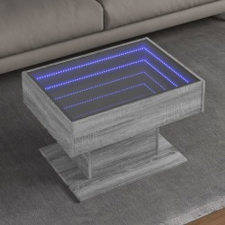 Sonata H Маса за кафе с LED, сив сонома, 70x50x45 см, инженерно дърво - Măsuțe de living