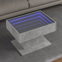 Sonata H Маса за кафе с LED, бетонно сива, 70x50x45 см, инженерно дърво - Măsuțe de living