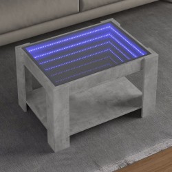 Sonata H Маса за кафе с LED, бетонно сива, 73x53x45 см, инженерно дърво - Măsuțe de living