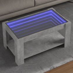 Sonata H Маса за кафе с LED, бетонно сива, 93x53x45 см, инженерно дърво - Măsuțe de living