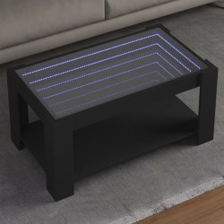 Sonata H Маса за кафе с LED, черна, 93x53x45 см, инженерно дърво - Măsuțe de living