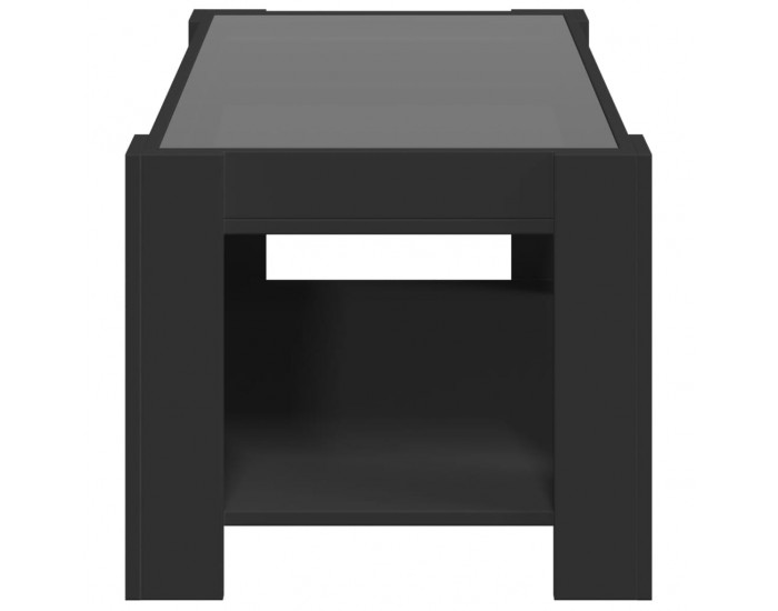 Sonata H Маса за кафе с LED, черна, 93x53x45 см, инженерно дърво