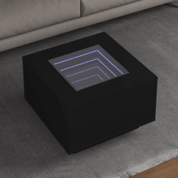 Sonata H Маса за кафе с LED, черна, 60x60x40 см, инженерно дърво - Măsuțe de living