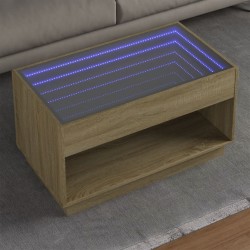 Sonata H Маса за кафе с Infinity LED, сонома дъб, 90x50x50 см - Măsuțe de living