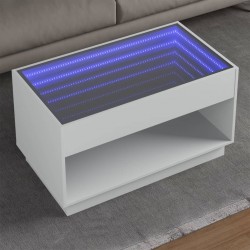 Sonata H Маса за кафе с Infinity LED, бяла, 90x50x50 см - Măsuțe de living