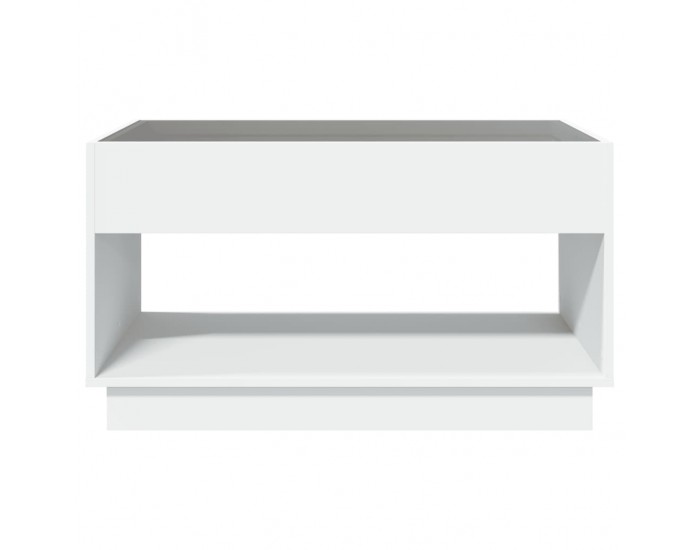 Sonata H Маса за кафе с Infinity LED, бяла, 90x50x50 см