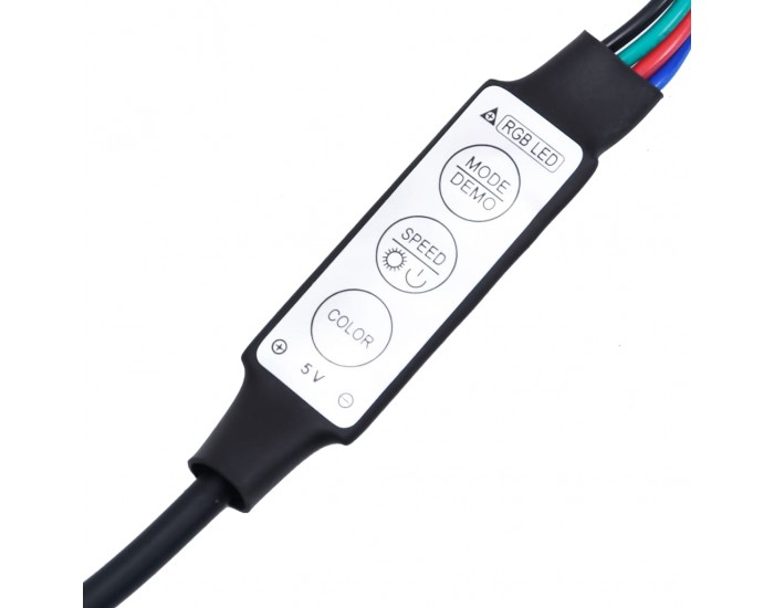 Sonata H Маса за кафе с Infinity LED, кафяв дъб, 90x50x50 см