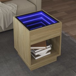 Sonata H Маса за кафе с Infinity LED, сонома дъб, 40x40x50 см - Măsuțe de living