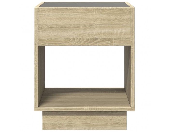 Sonata H Маса за кафе с Infinity LED, сонома дъб, 40x40x50 см